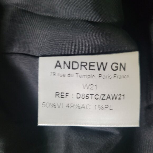 NEW ANDREW GN Faux Pearl-Embellished Crepe Midi Dress Black Size 12 - Picture 8 of 9